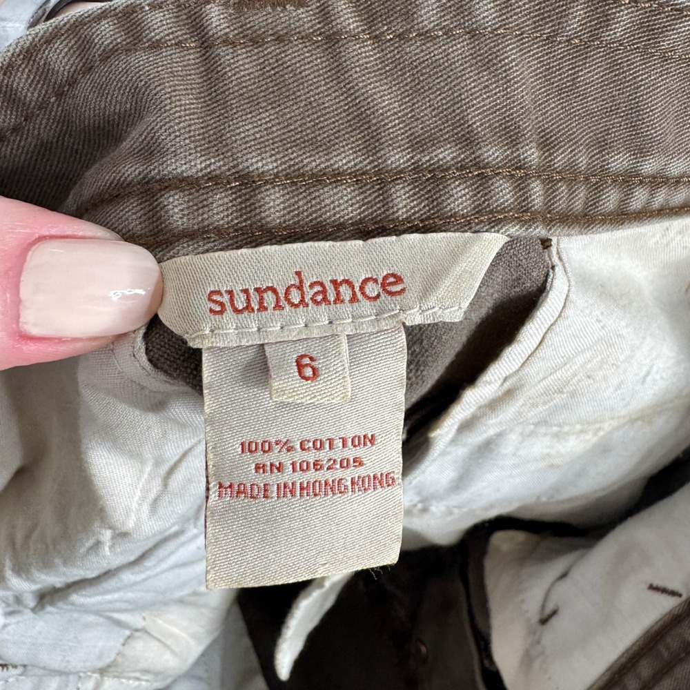 Sundance Cargo Pants Womens 6 Brown Cotton Utility Straight Leg Baggy Gorpcore - Picture 9 of 13